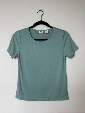 Levi's Women's Teal Ribbed Short Sleeve Tee